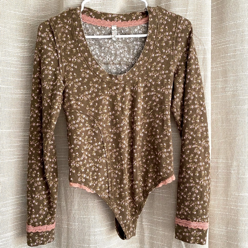 Free People Intimately Sugar Dreams Floral Bodysuit Small